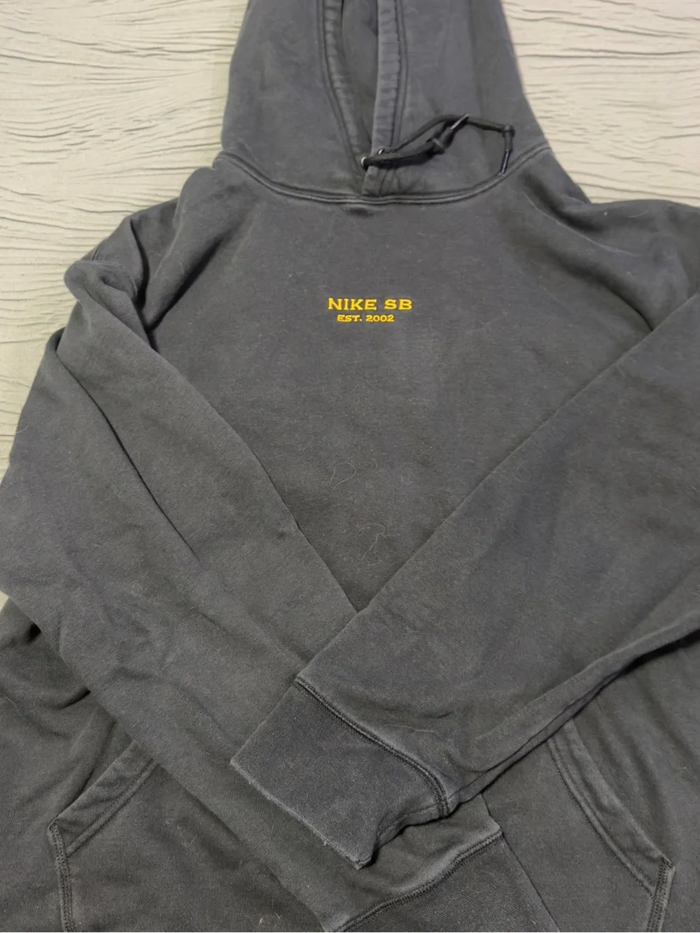 Nike Black Hoodie with Yellow Embroidered Logo